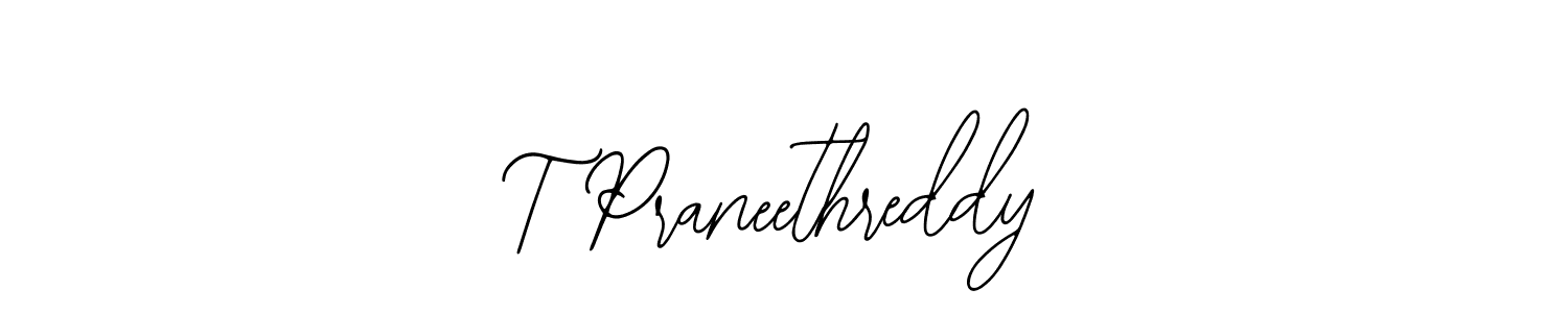 Use a signature maker to create a handwritten signature online. With this signature software, you can design (Bearetta-2O07w) your own signature for name T Praneethreddy. T Praneethreddy signature style 12 images and pictures png