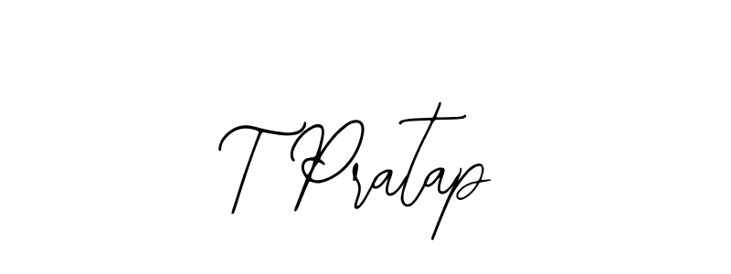 You should practise on your own different ways (Bearetta-2O07w) to write your name (T Pratap) in signature. don't let someone else do it for you. T Pratap signature style 12 images and pictures png