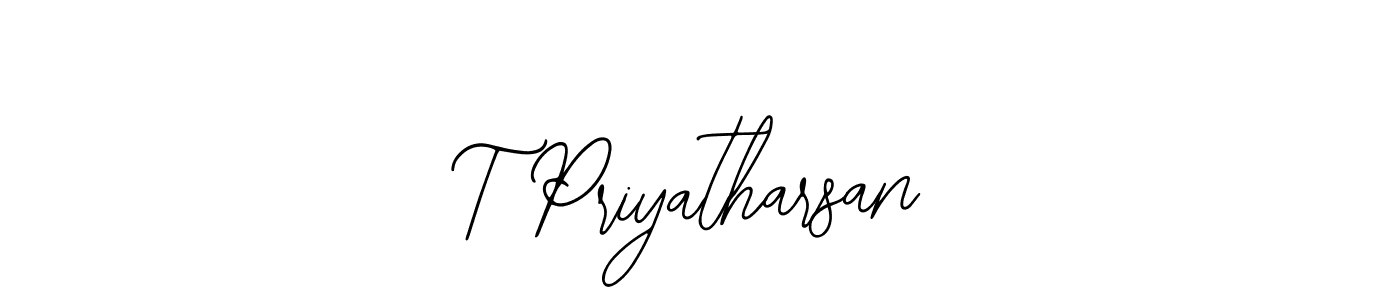 Use a signature maker to create a handwritten signature online. With this signature software, you can design (Bearetta-2O07w) your own signature for name T Priyatharsan. T Priyatharsan signature style 12 images and pictures png