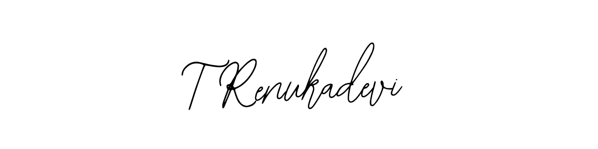 How to make T Renukadevi name signature. Use Bearetta-2O07w style for creating short signs online. This is the latest handwritten sign. T Renukadevi signature style 12 images and pictures png