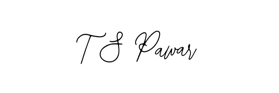 How to make T S Pawar name signature. Use Bearetta-2O07w style for creating short signs online. This is the latest handwritten sign. T S Pawar signature style 12 images and pictures png