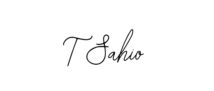 How to make T Sahio name signature. Use Bearetta-2O07w style for creating short signs online. This is the latest handwritten sign. T Sahio signature style 12 images and pictures png