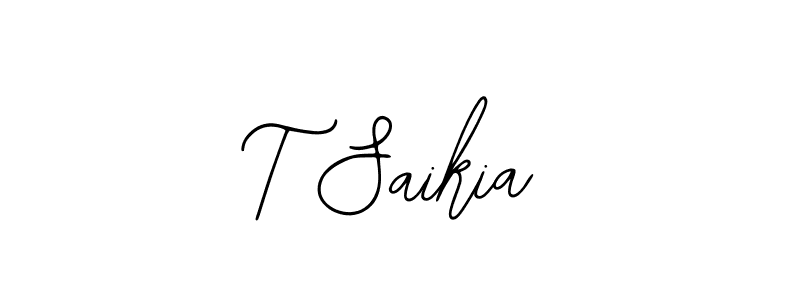 Design your own signature with our free online signature maker. With this signature software, you can create a handwritten (Bearetta-2O07w) signature for name T Saikia. T Saikia signature style 12 images and pictures png