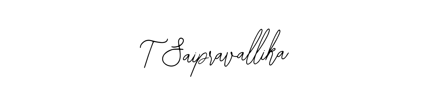 Design your own signature with our free online signature maker. With this signature software, you can create a handwritten (Bearetta-2O07w) signature for name T Saipravallika. T Saipravallika signature style 12 images and pictures png