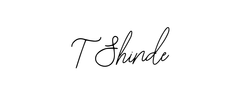 You should practise on your own different ways (Bearetta-2O07w) to write your name (T Shinde) in signature. don't let someone else do it for you. T Shinde signature style 12 images and pictures png