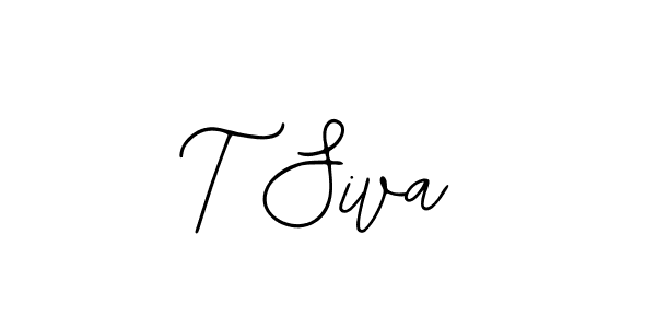 Design your own signature with our free online signature maker. With this signature software, you can create a handwritten (Bearetta-2O07w) signature for name T Siva. T Siva signature style 12 images and pictures png