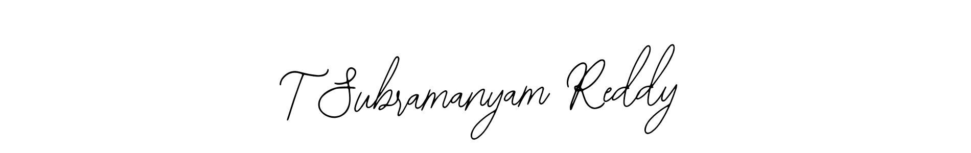 How to make T Subramanyam Reddy name signature. Use Bearetta-2O07w style for creating short signs online. This is the latest handwritten sign. T Subramanyam Reddy signature style 12 images and pictures png