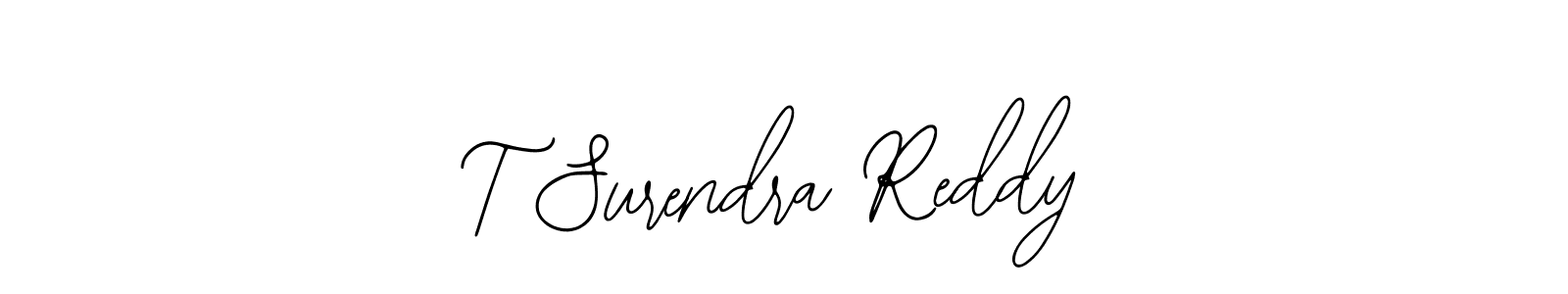 You should practise on your own different ways (Bearetta-2O07w) to write your name (T Surendra Reddy) in signature. don't let someone else do it for you. T Surendra Reddy signature style 12 images and pictures png