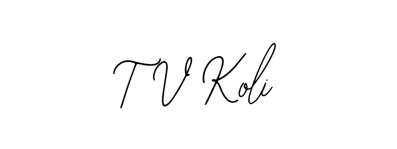 Design your own signature with our free online signature maker. With this signature software, you can create a handwritten (Bearetta-2O07w) signature for name T V Koli. T V Koli signature style 12 images and pictures png