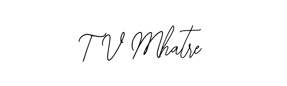 The best way (Bearetta-2O07w) to make a short signature is to pick only two or three words in your name. The name T V Mhatre include a total of six letters. For converting this name. T V Mhatre signature style 12 images and pictures png