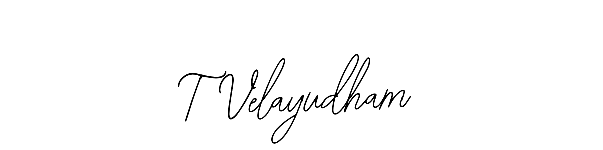 You should practise on your own different ways (Bearetta-2O07w) to write your name (T Velayudham) in signature. don't let someone else do it for you. T Velayudham signature style 12 images and pictures png