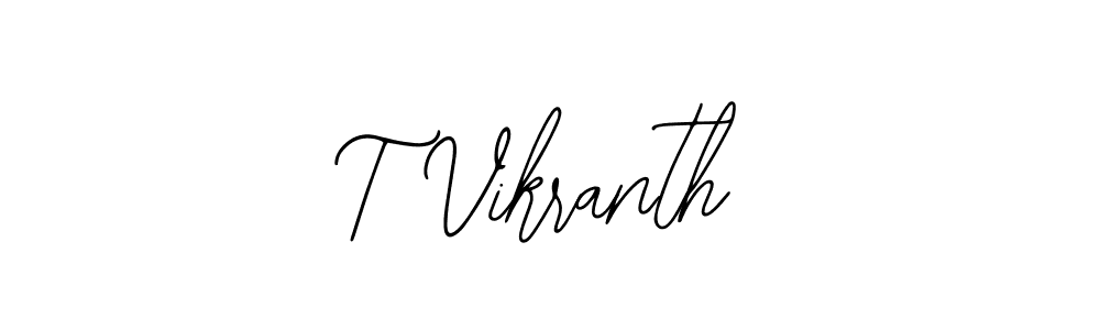 Design your own signature with our free online signature maker. With this signature software, you can create a handwritten (Bearetta-2O07w) signature for name T Vikranth. T Vikranth signature style 12 images and pictures png