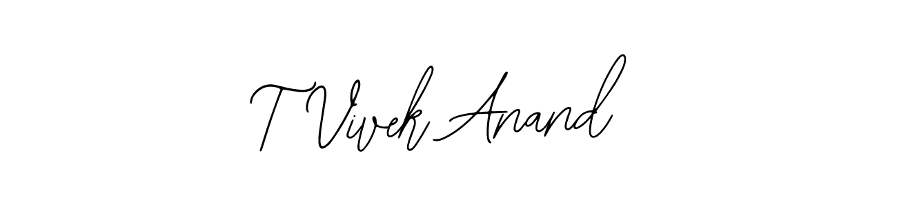 How to make T Vivek Anand name signature. Use Bearetta-2O07w style for creating short signs online. This is the latest handwritten sign. T Vivek Anand signature style 12 images and pictures png