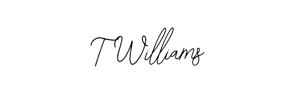 Make a beautiful signature design for name T Williams. With this signature (Bearetta-2O07w) style, you can create a handwritten signature for free. T Williams signature style 12 images and pictures png