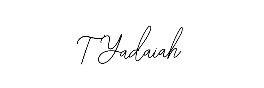 Also we have T Yadaiah name is the best signature style. Create professional handwritten signature collection using Bearetta-2O07w autograph style. T Yadaiah signature style 12 images and pictures png