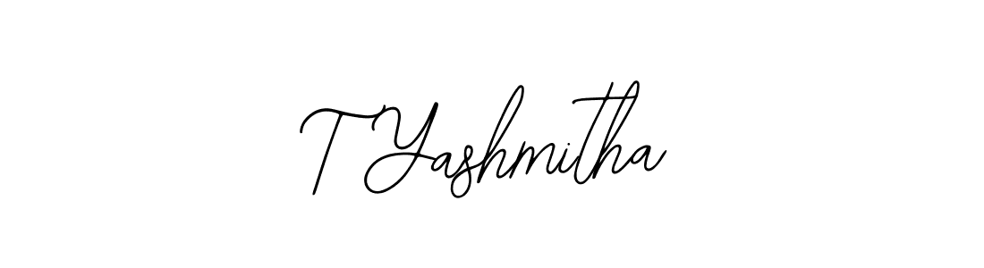 How to make T Yashmitha name signature. Use Bearetta-2O07w style for creating short signs online. This is the latest handwritten sign. T Yashmitha signature style 12 images and pictures png