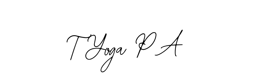 Similarly Bearetta-2O07w is the best handwritten signature design. Signature creator online .You can use it as an online autograph creator for name T Yoga P A. T Yoga P A signature style 12 images and pictures png