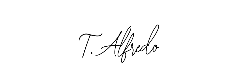 Use a signature maker to create a handwritten signature online. With this signature software, you can design (Bearetta-2O07w) your own signature for name T. Alfredo. T. Alfredo signature style 12 images and pictures png