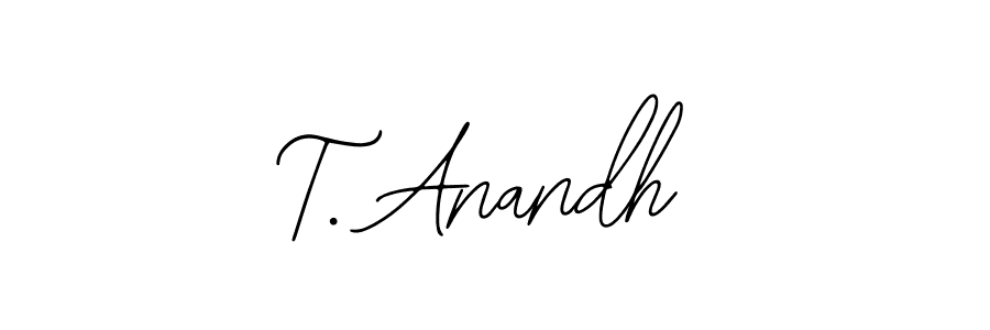 Design your own signature with our free online signature maker. With this signature software, you can create a handwritten (Bearetta-2O07w) signature for name T. Anandh. T. Anandh signature style 12 images and pictures png