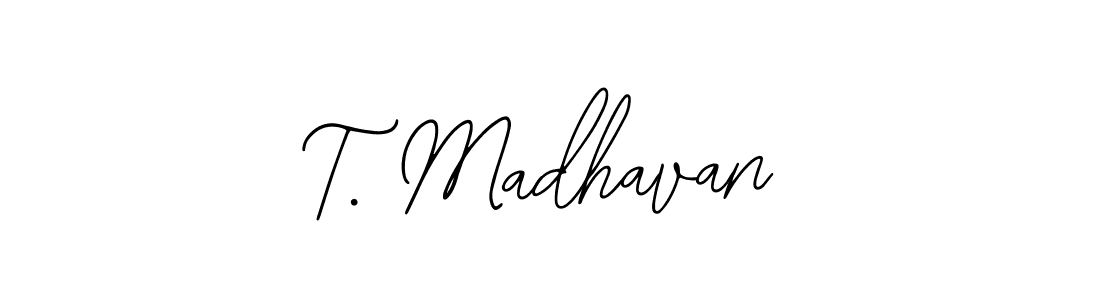 Design your own signature with our free online signature maker. With this signature software, you can create a handwritten (Bearetta-2O07w) signature for name T. Madhavan. T. Madhavan signature style 12 images and pictures png