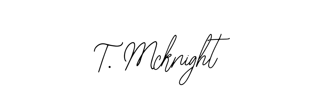 How to make T. Mcknight name signature. Use Bearetta-2O07w style for creating short signs online. This is the latest handwritten sign. T. Mcknight signature style 12 images and pictures png