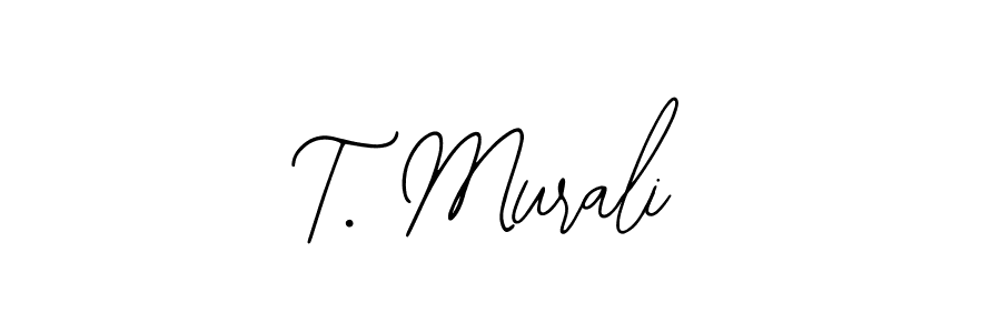 Design your own signature with our free online signature maker. With this signature software, you can create a handwritten (Bearetta-2O07w) signature for name T. Murali. T. Murali signature style 12 images and pictures png
