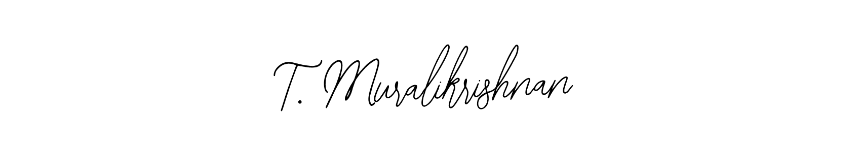 How to make T. Muralikrishnan name signature. Use Bearetta-2O07w style for creating short signs online. This is the latest handwritten sign. T. Muralikrishnan signature style 12 images and pictures png