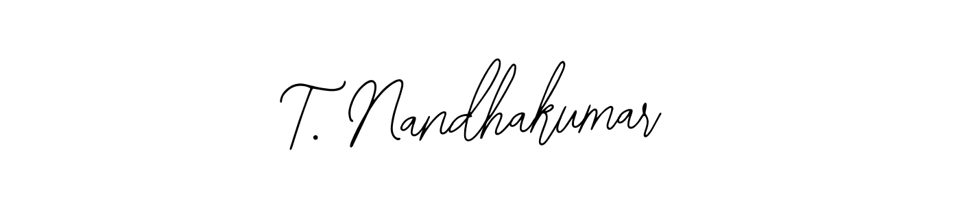 Design your own signature with our free online signature maker. With this signature software, you can create a handwritten (Bearetta-2O07w) signature for name T. Nandhakumar. T. Nandhakumar signature style 12 images and pictures png