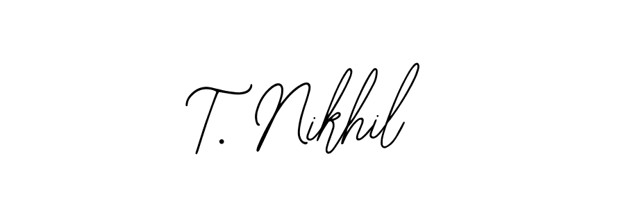 How to make T. Nikhil signature? Bearetta-2O07w is a professional autograph style. Create handwritten signature for T. Nikhil name. T. Nikhil signature style 12 images and pictures png