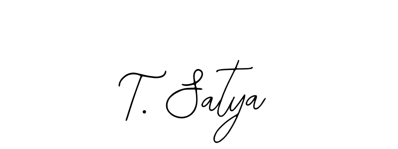 Use a signature maker to create a handwritten signature online. With this signature software, you can design (Bearetta-2O07w) your own signature for name T. Satya. T. Satya signature style 12 images and pictures png