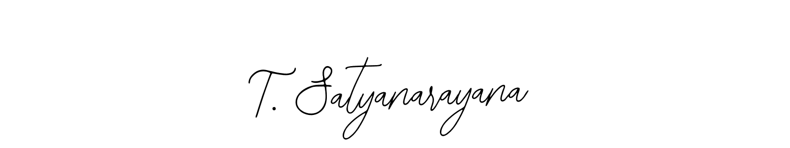 Create a beautiful signature design for name T. Satyanarayana. With this signature (Bearetta-2O07w) fonts, you can make a handwritten signature for free. T. Satyanarayana signature style 12 images and pictures png