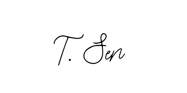 The best way (Bearetta-2O07w) to make a short signature is to pick only two or three words in your name. The name T. Sen include a total of six letters. For converting this name. T. Sen signature style 12 images and pictures png