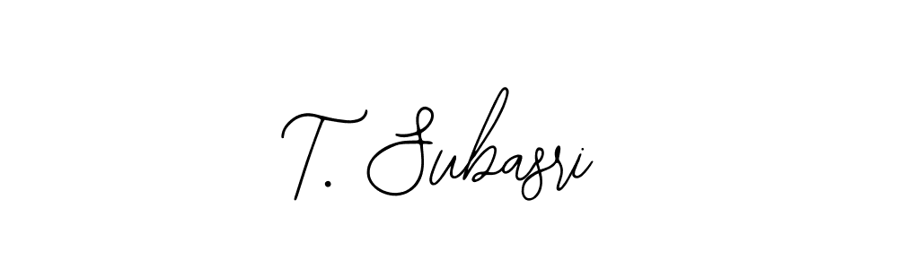 How to Draw T. Subasri signature style? Bearetta-2O07w is a latest design signature styles for name T. Subasri. T. Subasri signature style 12 images and pictures png