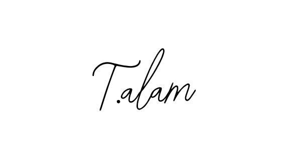 Design your own signature with our free online signature maker. With this signature software, you can create a handwritten (Bearetta-2O07w) signature for name T.alam. T.alam signature style 12 images and pictures png
