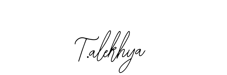This is the best signature style for the T.alekhya name. Also you like these signature font (Bearetta-2O07w). Mix name signature. T.alekhya signature style 12 images and pictures png
