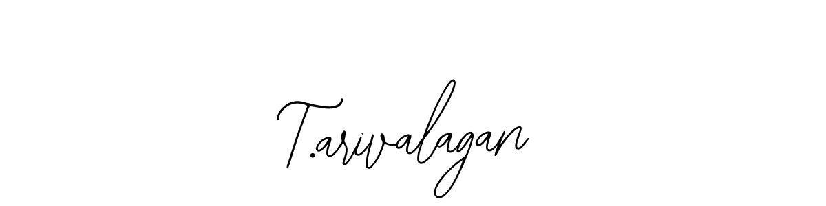 Bearetta-2O07w is a professional signature style that is perfect for those who want to add a touch of class to their signature. It is also a great choice for those who want to make their signature more unique. Get T.arivalagan name to fancy signature for free. T.arivalagan signature style 12 images and pictures png