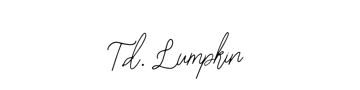 How to Draw T.d. Lumpkin signature style? Bearetta-2O07w is a latest design signature styles for name T.d. Lumpkin. T.d. Lumpkin signature style 12 images and pictures png