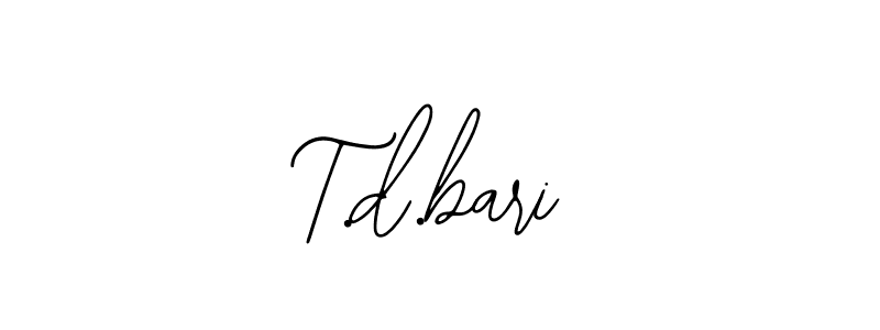 Use a signature maker to create a handwritten signature online. With this signature software, you can design (Bearetta-2O07w) your own signature for name T.d.bari. T.d.bari signature style 12 images and pictures png