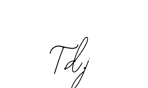 Design your own signature with our free online signature maker. With this signature software, you can create a handwritten (Bearetta-2O07w) signature for name T.d.j. T.d.j signature style 12 images and pictures png