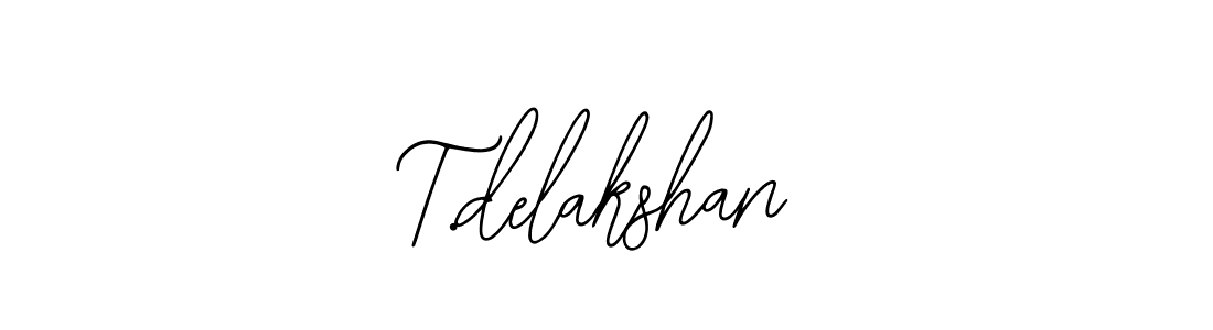 How to make T.delakshan name signature. Use Bearetta-2O07w style for creating short signs online. This is the latest handwritten sign. T.delakshan signature style 12 images and pictures png