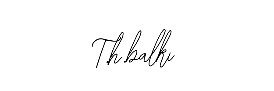 Use a signature maker to create a handwritten signature online. With this signature software, you can design (Bearetta-2O07w) your own signature for name T.h.balki. T.h.balki signature style 12 images and pictures png