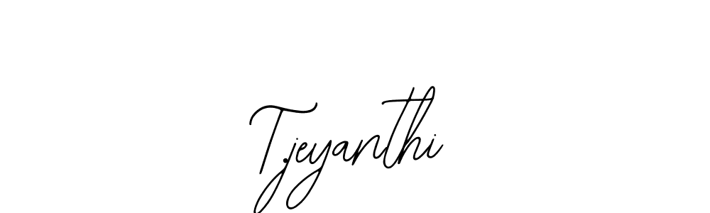 The best way (Bearetta-2O07w) to make a short signature is to pick only two or three words in your name. The name T.jeyanthi include a total of six letters. For converting this name. T.jeyanthi signature style 12 images and pictures png