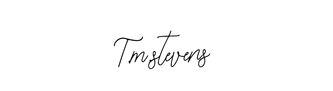 How to make T.m.stevens name signature. Use Bearetta-2O07w style for creating short signs online. This is the latest handwritten sign. T.m.stevens signature style 12 images and pictures png