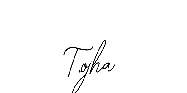 The best way (Bearetta-2O07w) to make a short signature is to pick only two or three words in your name. The name T.ojha include a total of six letters. For converting this name. T.ojha signature style 12 images and pictures png