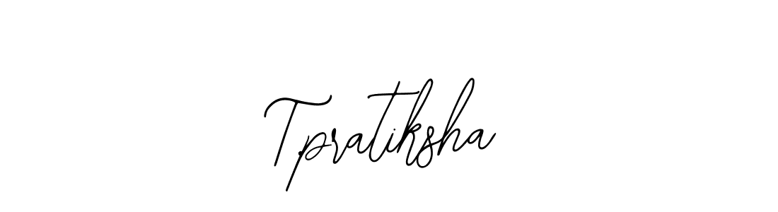 How to make T.pratiksha name signature. Use Bearetta-2O07w style for creating short signs online. This is the latest handwritten sign. T.pratiksha signature style 12 images and pictures png