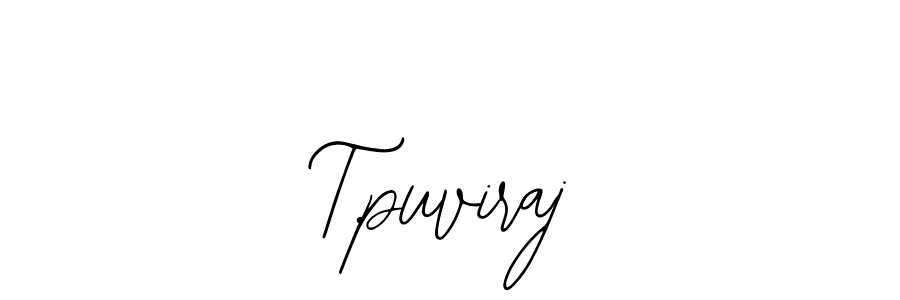 The best way (Bearetta-2O07w) to make a short signature is to pick only two or three words in your name. The name T.puviraj include a total of six letters. For converting this name. T.puviraj signature style 12 images and pictures png