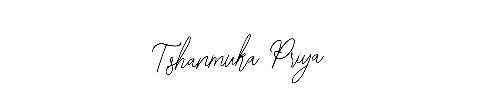 How to make T.shanmuka Priya name signature. Use Bearetta-2O07w style for creating short signs online. This is the latest handwritten sign. T.shanmuka Priya signature style 12 images and pictures png