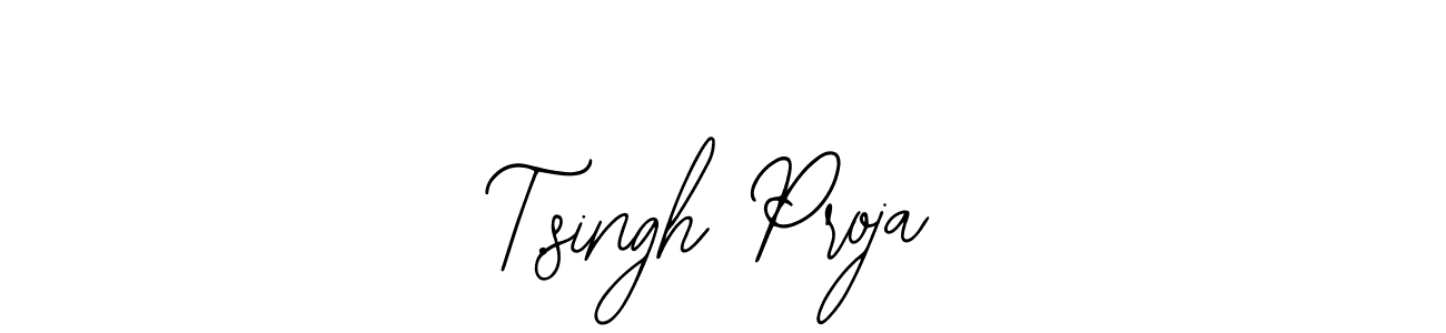 How to make T.singh Proja name signature. Use Bearetta-2O07w style for creating short signs online. This is the latest handwritten sign. T.singh Proja signature style 12 images and pictures png