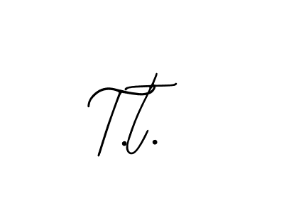 Create a beautiful signature design for name T.t.. With this signature (Bearetta-2O07w) fonts, you can make a handwritten signature for free. T.t. signature style 12 images and pictures png