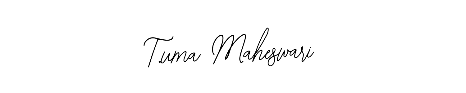 if you are searching for the best signature style for your name T.uma Maheswari. so please give up your signature search. here we have designed multiple signature styles  using Bearetta-2O07w. T.uma Maheswari signature style 12 images and pictures png